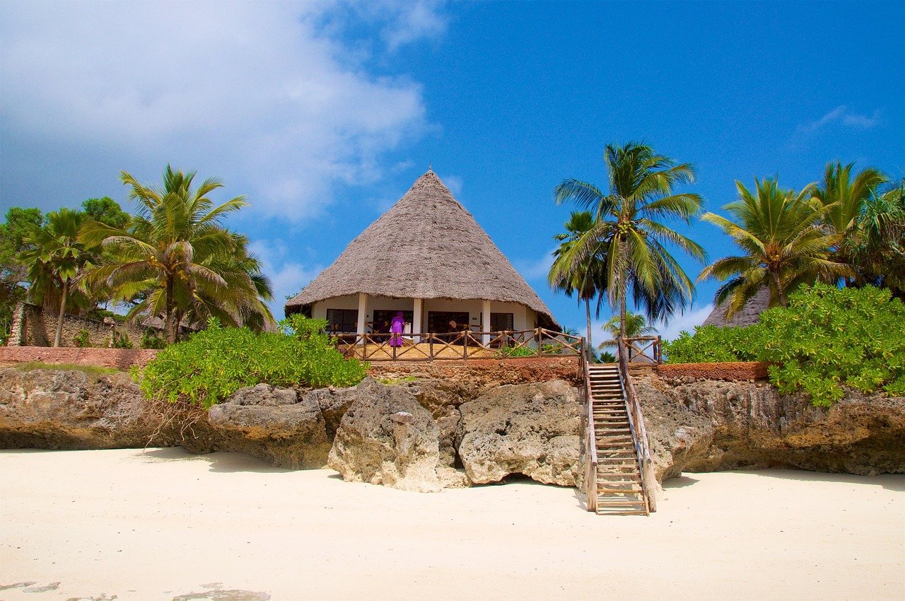zanzibar, nature, beach, hotel, palm trees